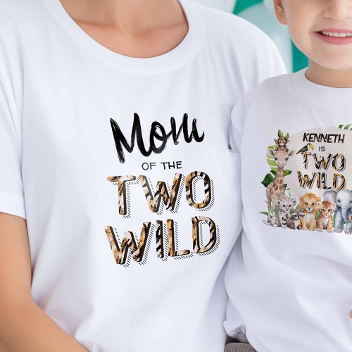 Two wild Safari Themed 2nd birthday Moms T_shirt