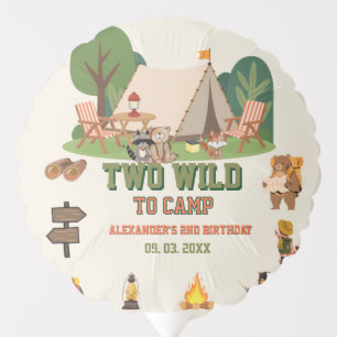 Two Wild to camp safari Woodland 2nd birthday Balloon
