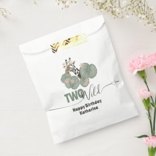 Two Wild Tropical Giraffe Animal Birthday Party Favor Bag