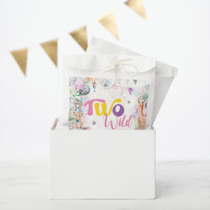 Two Wild Tropical Safari Animals Second Birthday Favor Bag