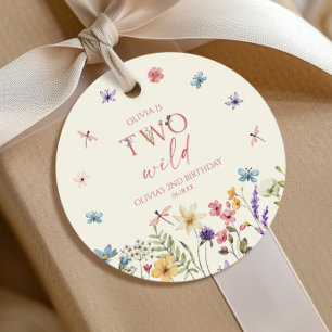 Two Wild Wildflower Wild Flower 2nd Birthday Party Favor Tags
