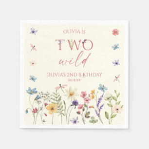 Two Wild Wildflower Wild Flower 2nd Birthday Party Napkins
