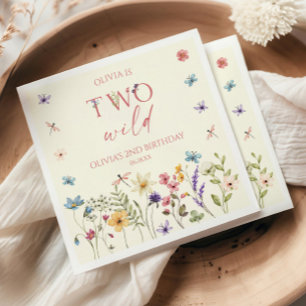 Two Wild Wildflower Wild Flower 2nd Birthday Party Napkins