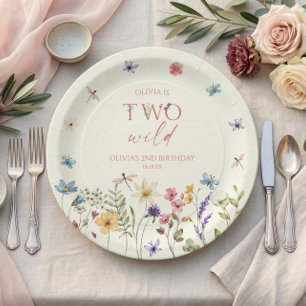 Two Wild Wildflower Wild Flower 2nd Birthday Party Paper Plates