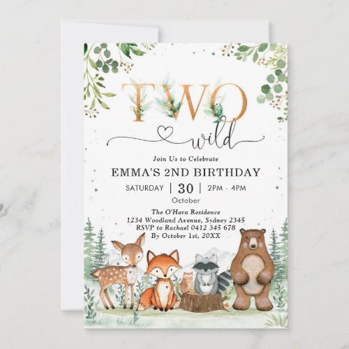 Two Wild Woodland Party Animals Boy 2nd Birthday