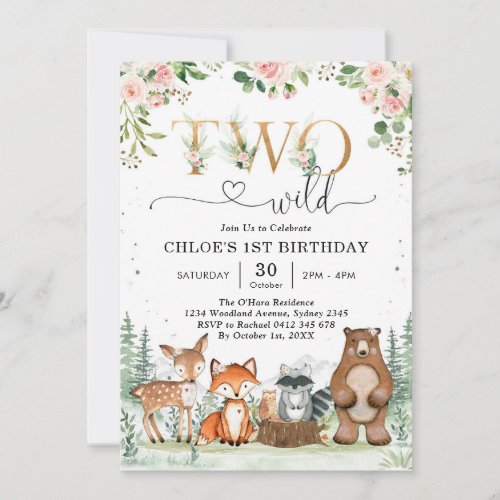 Two Wild Woodland Party Animals Girl 2nd Birthday 