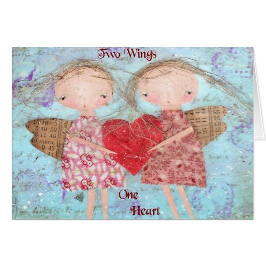 Two Wings One Heart Cards (Front Horizontal)