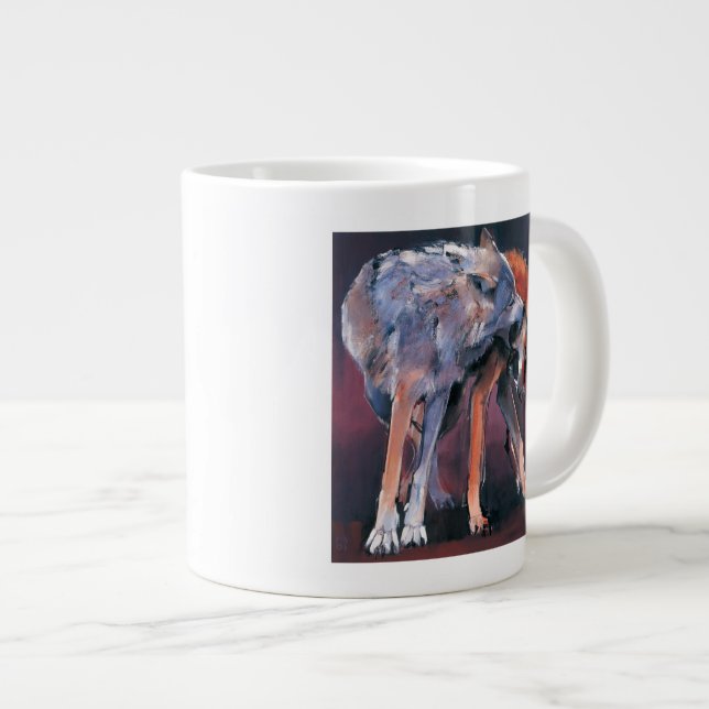 Two Wolves 2001 Giant Coffee Mug (Front Right)