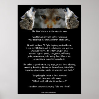 Two Wolves Posters | Zazzle