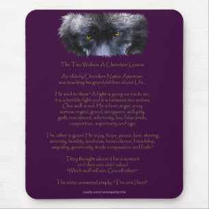TWO WOLVES CHEROKEE TALE Art  Mousepad