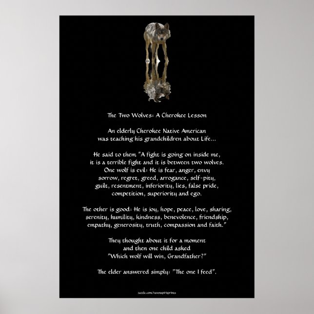 TWO WOLVES CHEROKEE TALE Art Poster (Front)