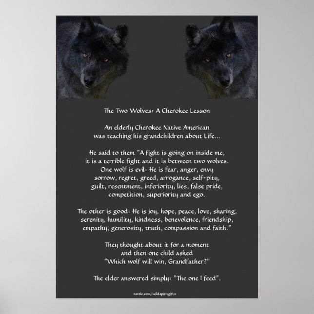 TWO WOLVES CHEROKEE TALE Art Poster (Front)