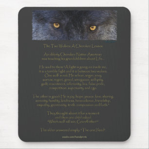 Two Wolves Cherokee Wisdom Tale Mousepad