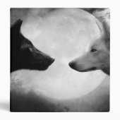 Two wolves facing each other 3 ring binder (Front)