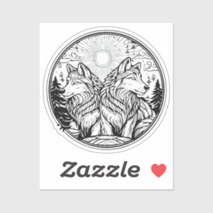 Two wolves sticker
