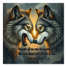 Two wolves Yard Sign