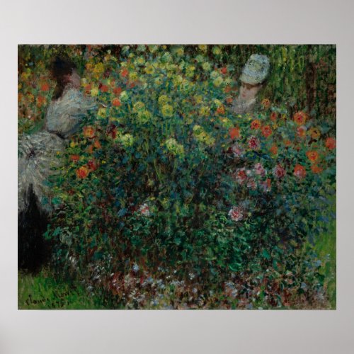 Two Women among the Flowers 1875 oil on canvas Poster