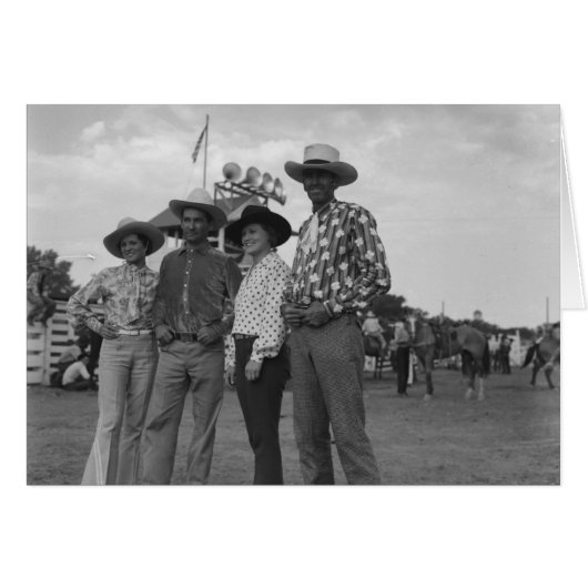 Two women and two men at a rodeo. cards (Front Horizontal)