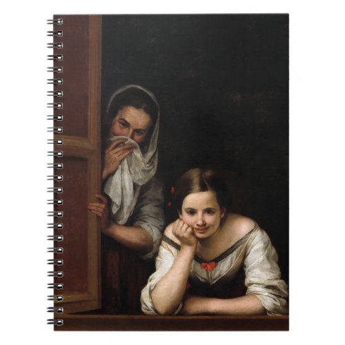 Two Women at a Window by Bartolome Esteban Murillo Notebook