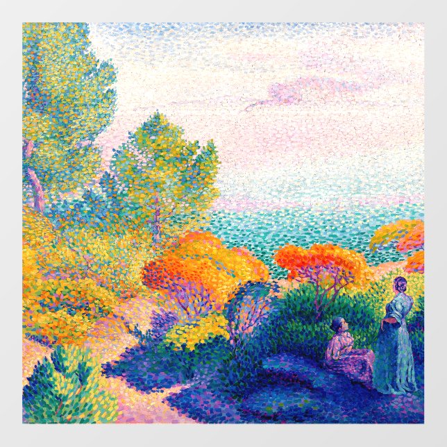 Two Women by the Shore by Henri-Edmond Cross Floor Decals (Front)