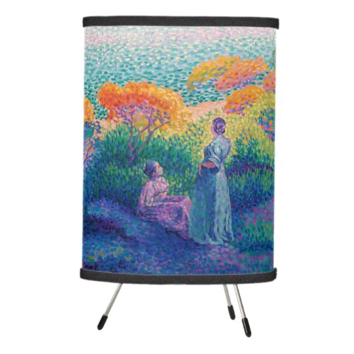 Two Women by the Shore Colorful Lamp