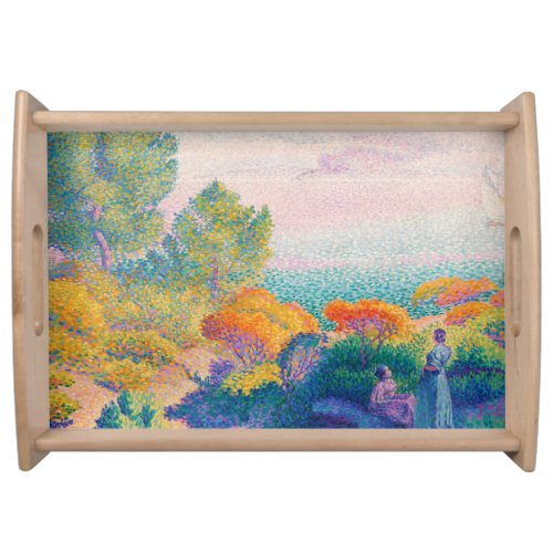 Two Women by the Shore famous painting Serving Tray