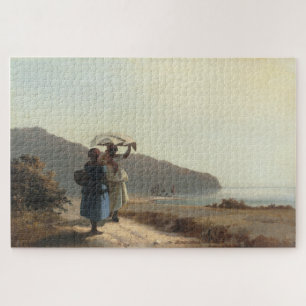 Two Women Chatting by the Sea, St. Thomas (1856) Jigsaw Puzzle