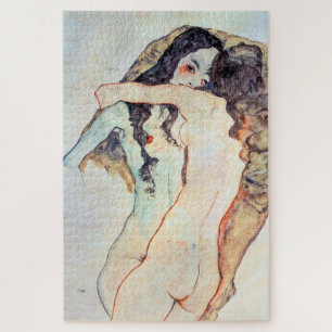 Two Women Embracing Egon Schiele Jigsaw Puzzle