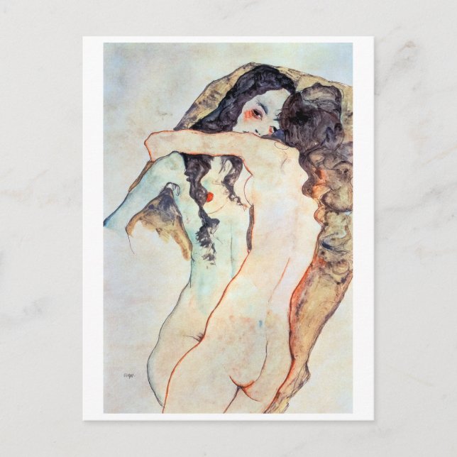 Two Women Embracing | Egon Schiele | Postcard (Front)