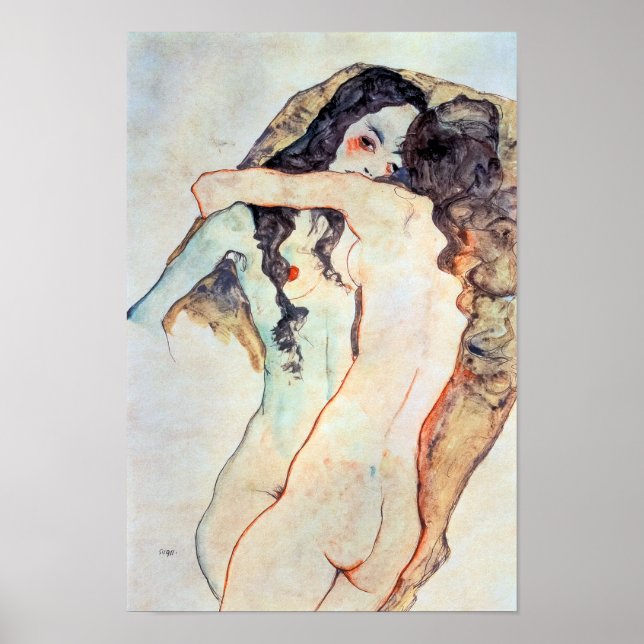 Two Women Embracing | Egon Schiele | Poster (Front)