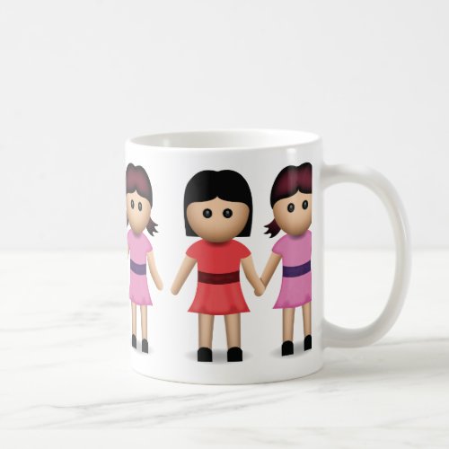 Two Women Holding Hands Emoji Coffee Mug