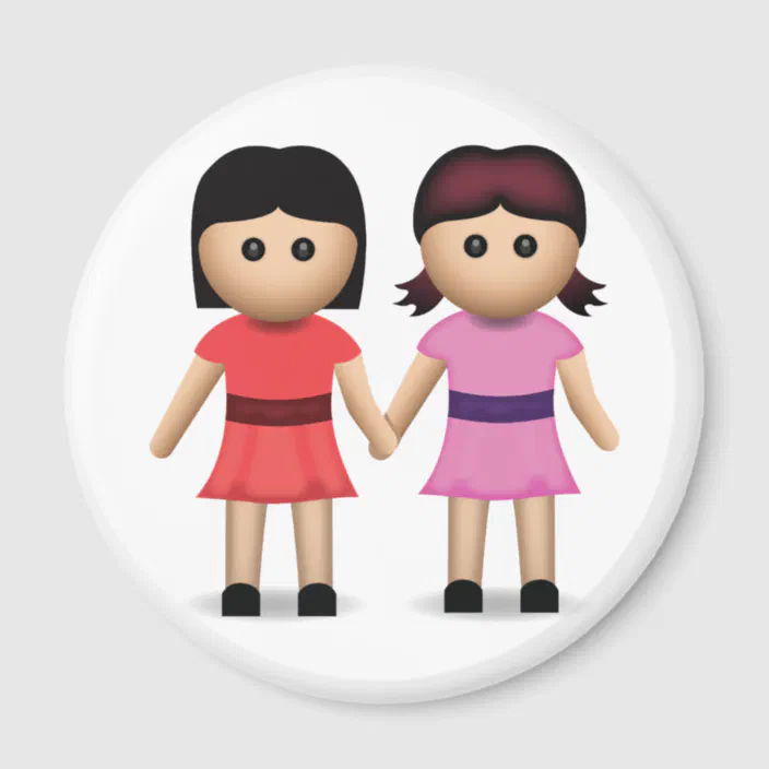 Two Women Holding Hands Emoji Magnet Zazzle Com