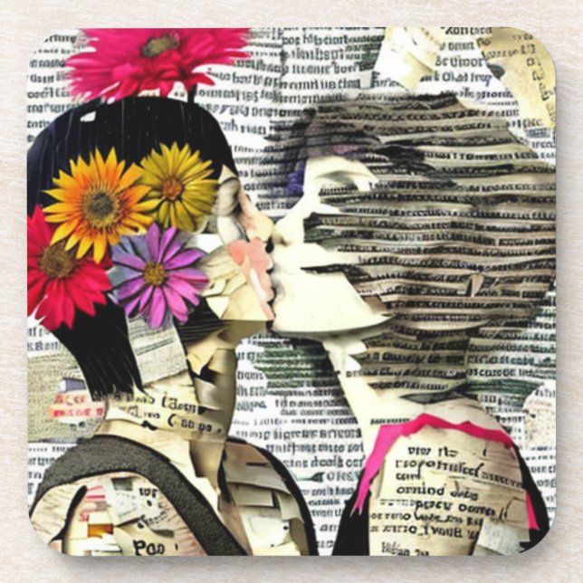 Two Women in Love | Pride Kiss Beverage Coaster (Front)