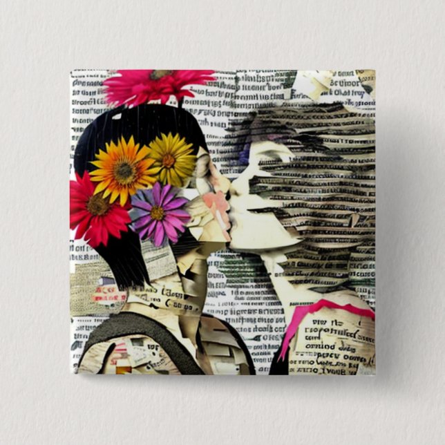 Two Women in Love | Pride Kiss Button (Front)