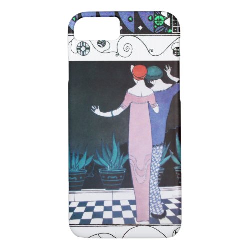 TWO WOMEN IN THE NIGHT Art Deco Beauty Fashion iPhone 87 Case