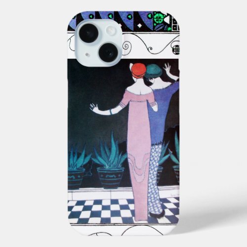 TWO WOMEN IN THE NIGHT Art Deco Beauty Fashion iPhone 15 Case