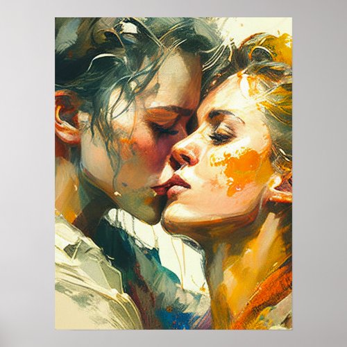 Two Women Kiss  Poster