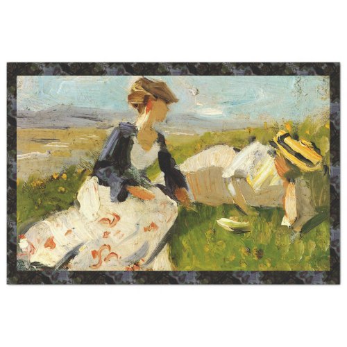TWO WOMEN ON THE  HILLSIDE BY FRANZ MARC TISSUE PAPER