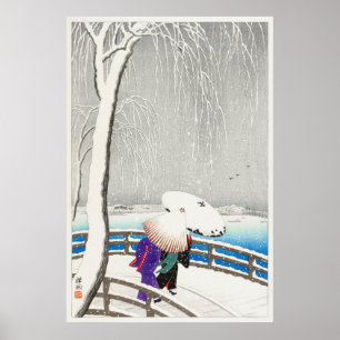 Two Women on Yanagi Bridge by Ohara Koson (1927) Poster