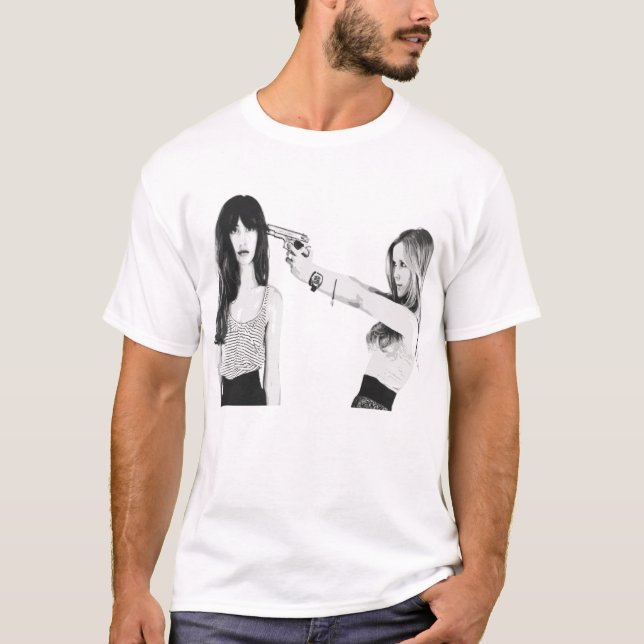 two women one gun T-Shirt (Front)