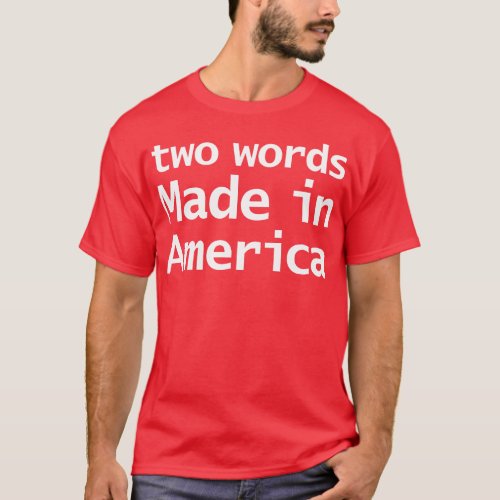 Two Words Made In America Joe Memes T_Shirt