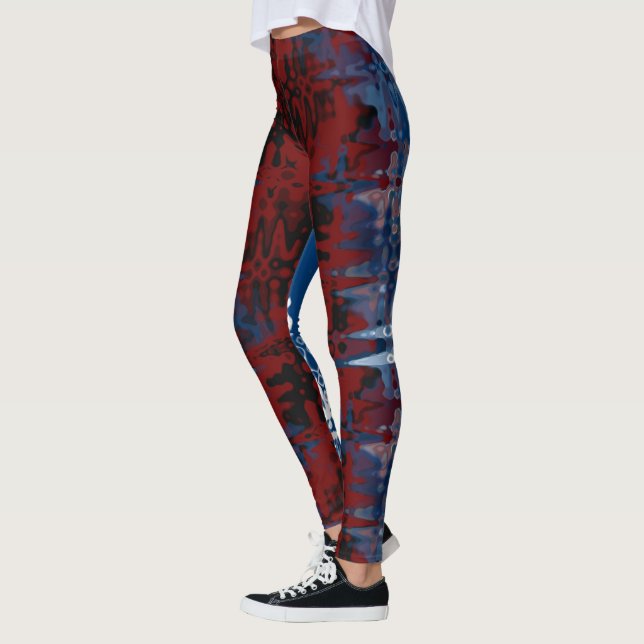Two Worlds Leggings Abstract Art Love Leggings (Left)
