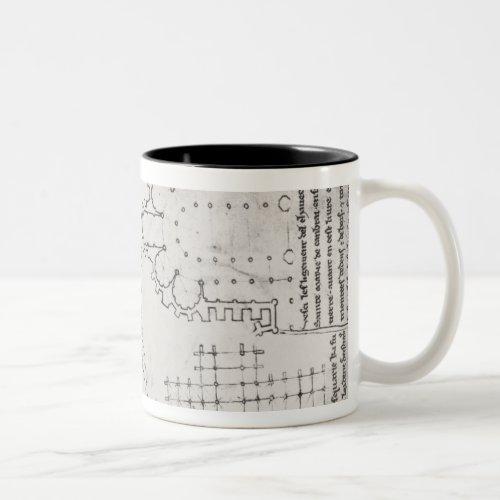 Two wrestlers plan of a Cistercian church Two_Tone Coffee Mug