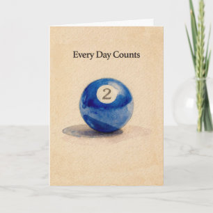 Two Year Anniversary Sobriety Pool Ball Card