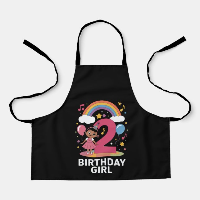 Two Year Old Birthday Girl Cute 2nd Birthday  Apron (Front)