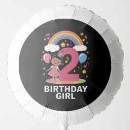 Two Year Old Birthday Girl Cute 2nd Birthday Balloon