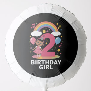 Two Year Old Birthday Girl Cute 2nd Birthday Balloon