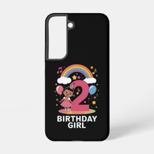 Two Year Old Birthday Girl Cute 2nd Birthday Samsung Galaxy S22 Case