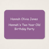 Two Year Old  Girls Birthday Photo Cards (Back)