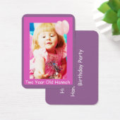 Two Year Old  Girls Birthday Photo Cards (Desk)